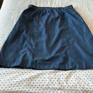 The Vermont Country Store cotton denim skirt, A line, size L